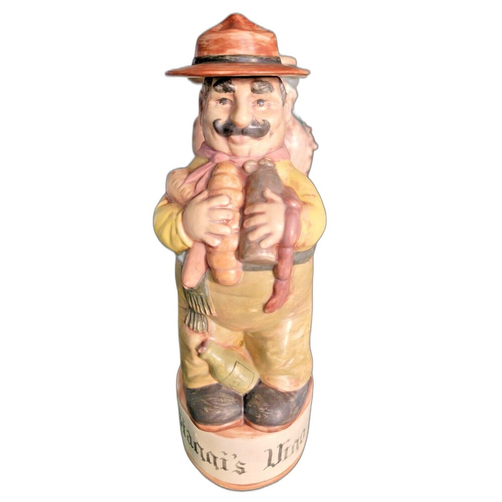 5 Vintage 1970s Alberta's Mold Hand Painted Ceramic Liquor Decanters w Lids - Picture 4 of 16
